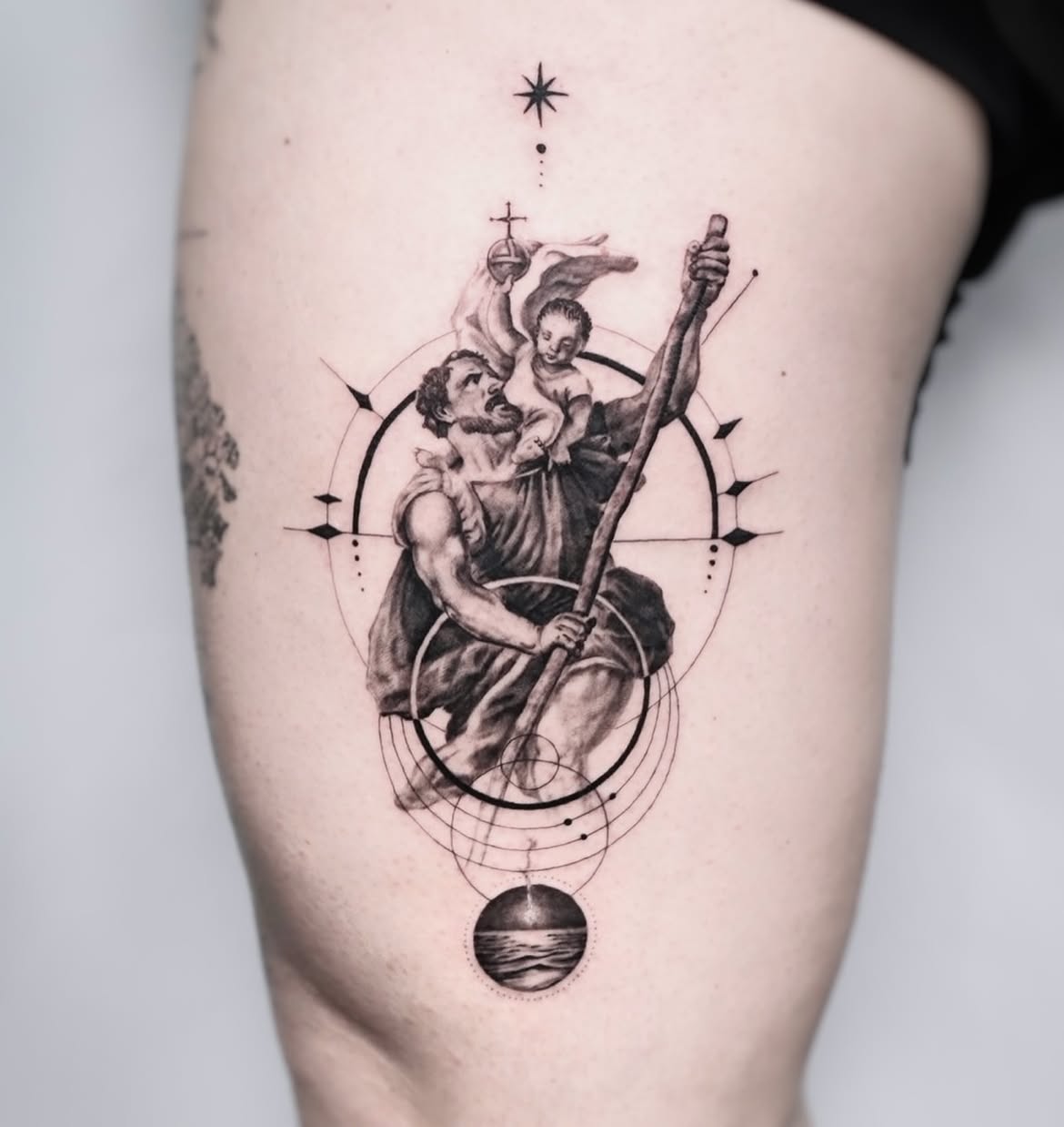 27 Saint Christopher Tattoo Ideas: From Fine Line Protection Symbols to Dramatic Religious Sleeves