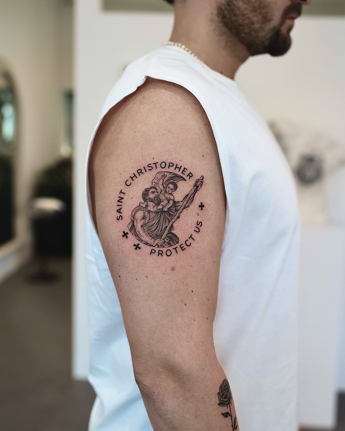 27 Saint Christopher Tattoo Ideas: From Fine Line Protection Symbols to Dramatic Religious Sleeves