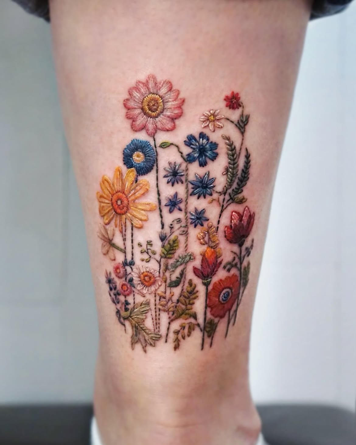 26 Embroidery Tattoo Ideas: Thread-Like Designs That Turn Skin Into Textile Art