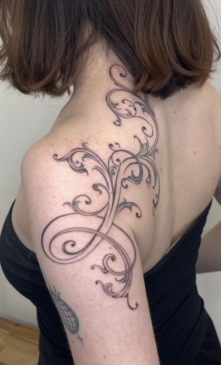 29 Art Nouveau Tattoo Ideas: Floral Lines, Decorative Frames, and Timeless Ornament